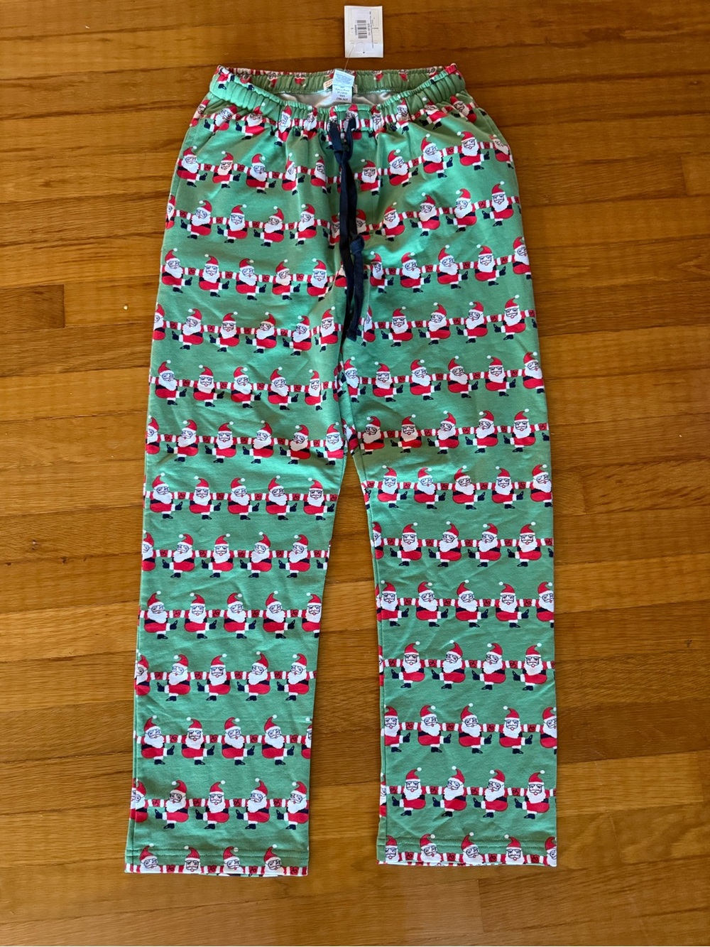 The Beaufort Bonnet Company Green Santa Print Pajama Bottoms